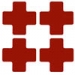 Floor Corner Marks - Crosses - 50,8mm  x 127mm Red Toughstripe Floor Marking Polyester