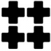 Floor Corner Marks - Crosses - 50,8mm  x 127mm Black Toughstripe Floor Marking Polyester